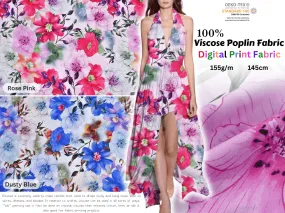 100 % Viscose Poplin  Digital Print Fabric - 1060