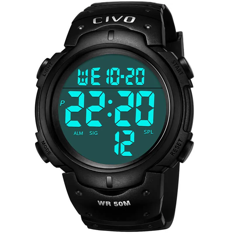 1068C | Quartz Digital Men Watch | Rubber Band