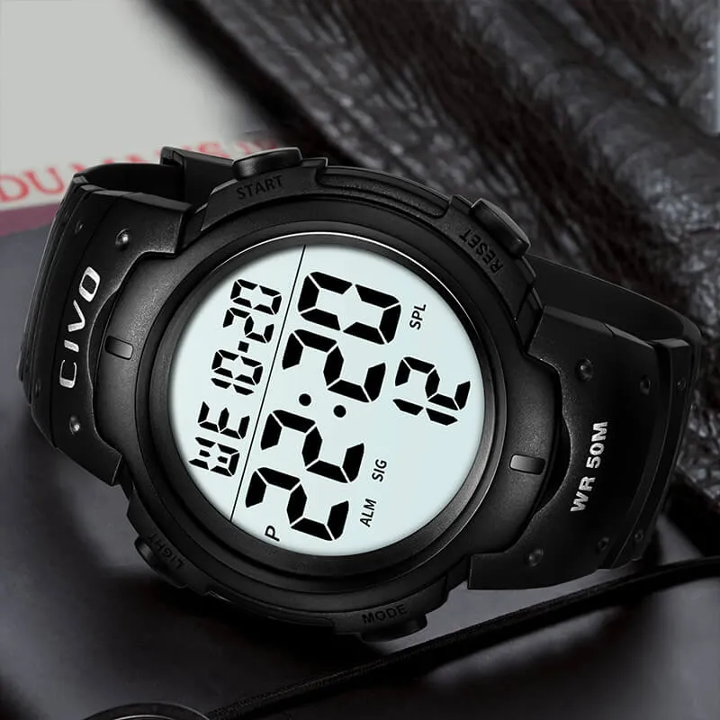 1068C | Quartz Digital Men Watch | Rubber Band