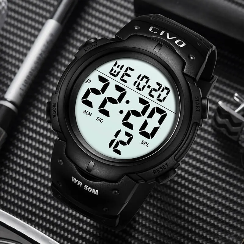 1068C | Quartz Digital Men Watch | Rubber Band