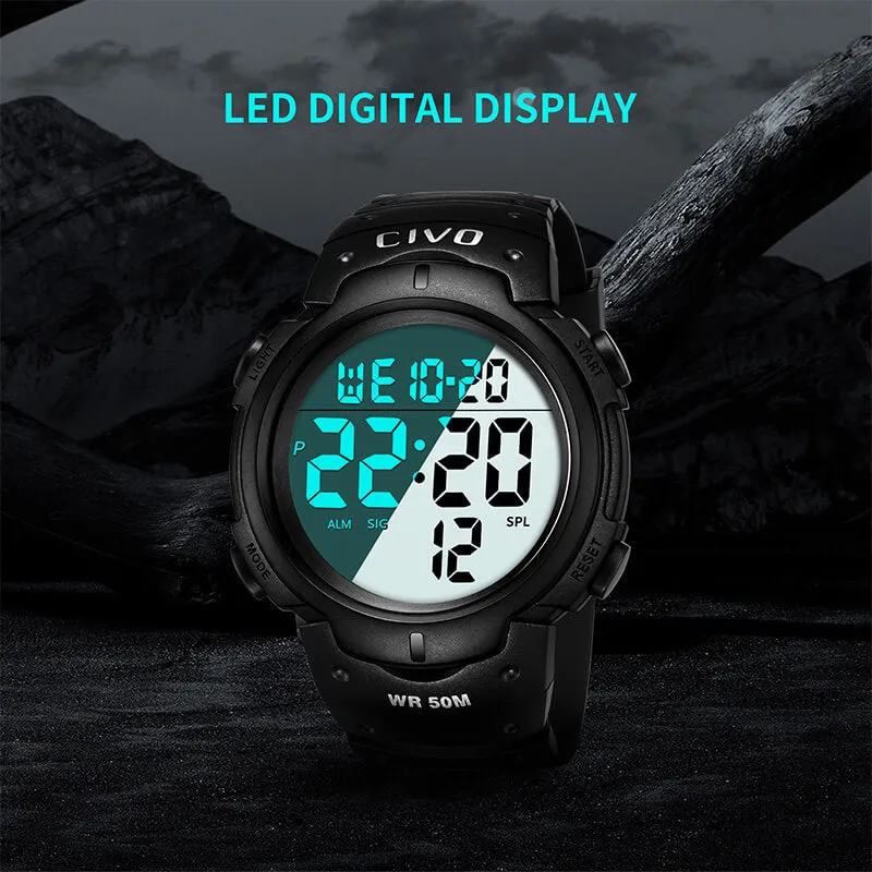 1068C | Quartz Digital Men Watch | Rubber Band