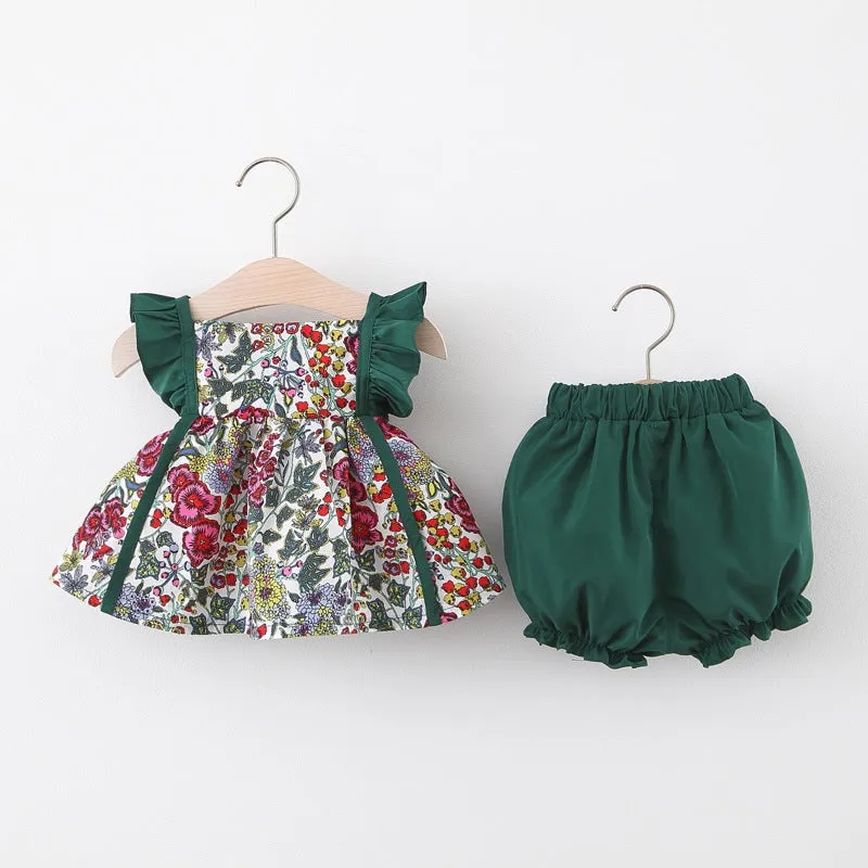 2 Pcs Girls Pants Suits 9-12M 389822