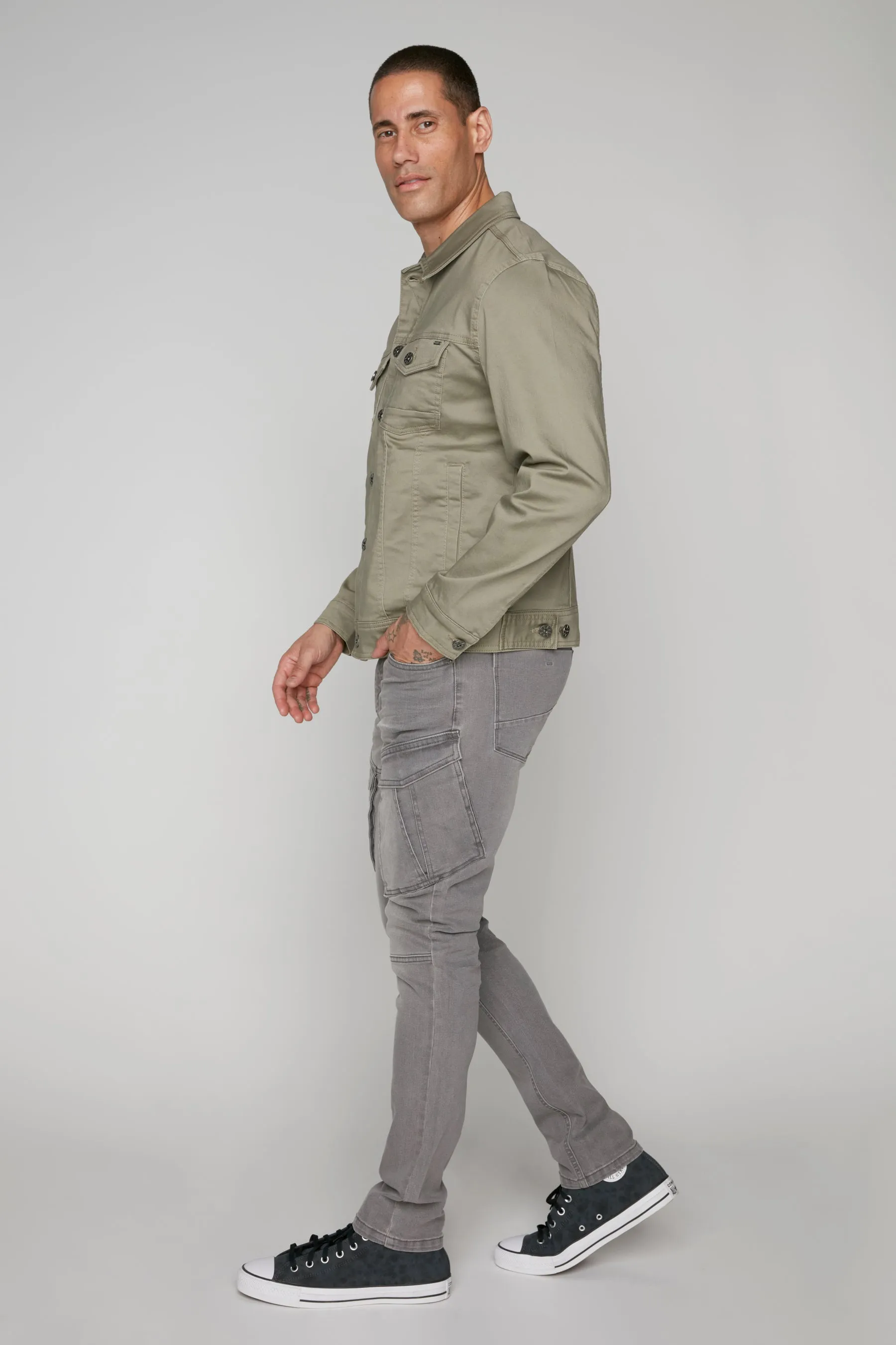 5 Pocket Slim Fit Pants - Light Grey Wash