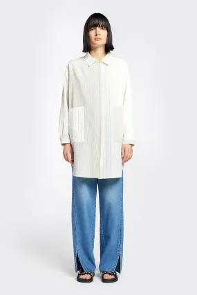 Artesian Long Shirt Spliced Stripe