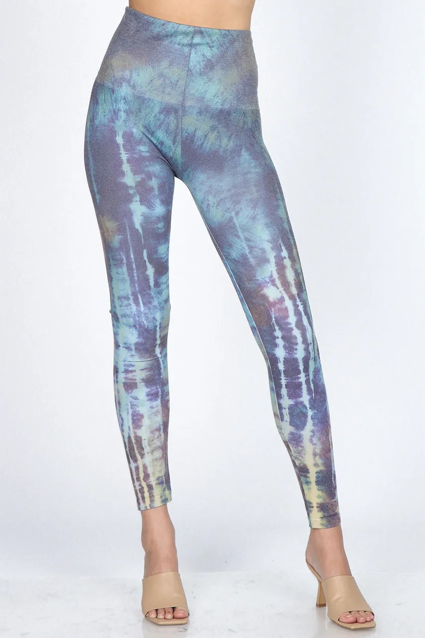 B4292DS High Waist Full Length Legging Psychedelic Print