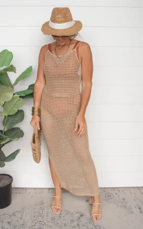 Beige Crochet Cover-Up Dress | FINAL SALE