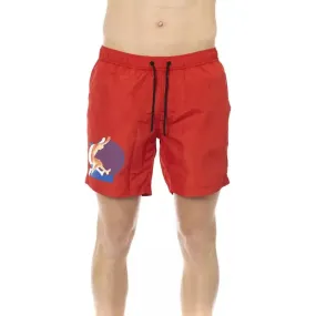 Bikkembergs Red Polyester Men Swim Short