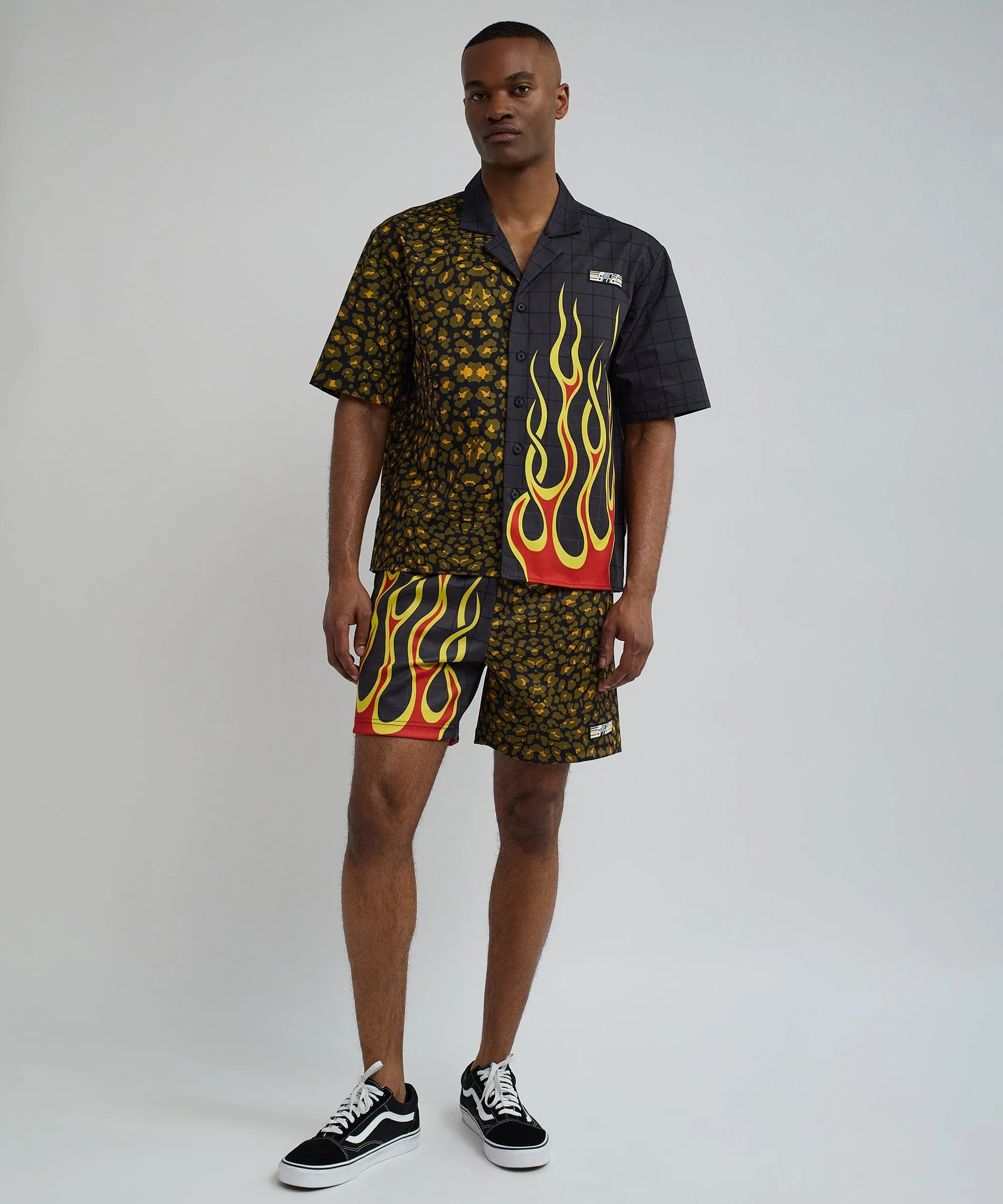 Cheetah And Flames Split Shorts