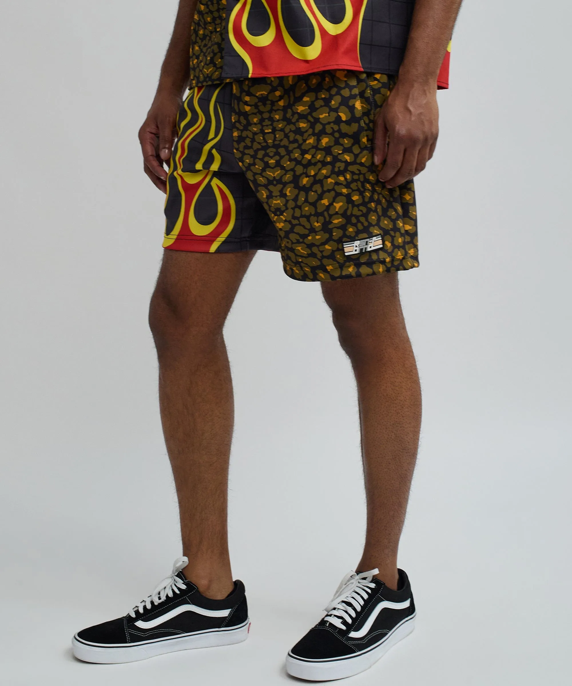 Cheetah And Flames Split Shorts