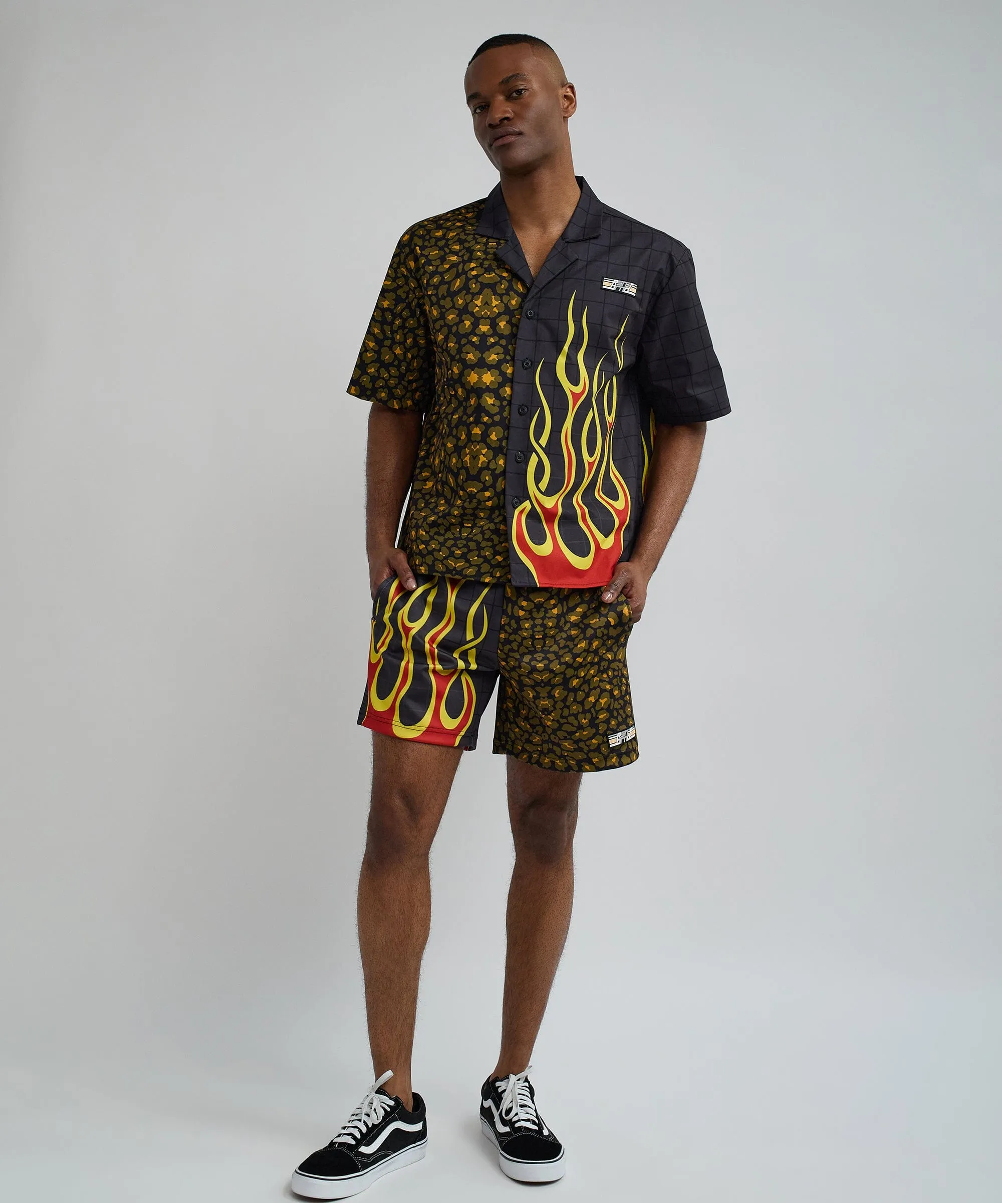 Cheetah And Flames Split Shorts