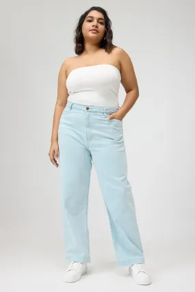 Curve Faded Blue High Waist Mom Fit Jeans