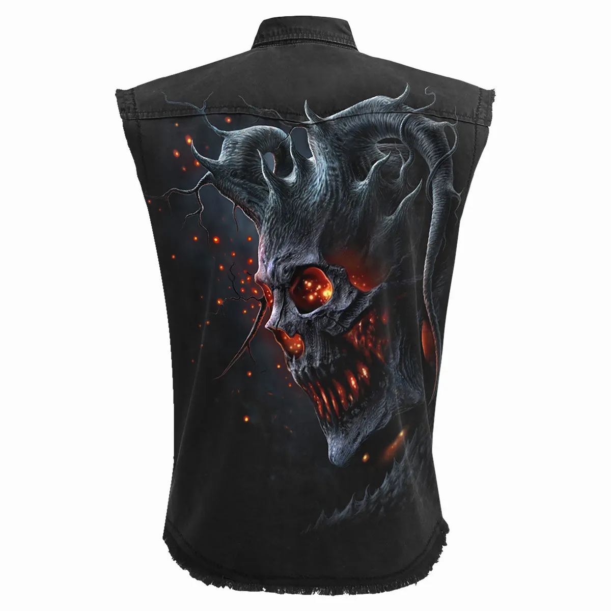 DEATH EMBERS - Sleeveless Stone Washed Worker Black