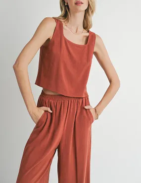 Dulcie Cropped Linen Tank Top