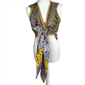 Etro Multi Print Silk Wraparound Top S