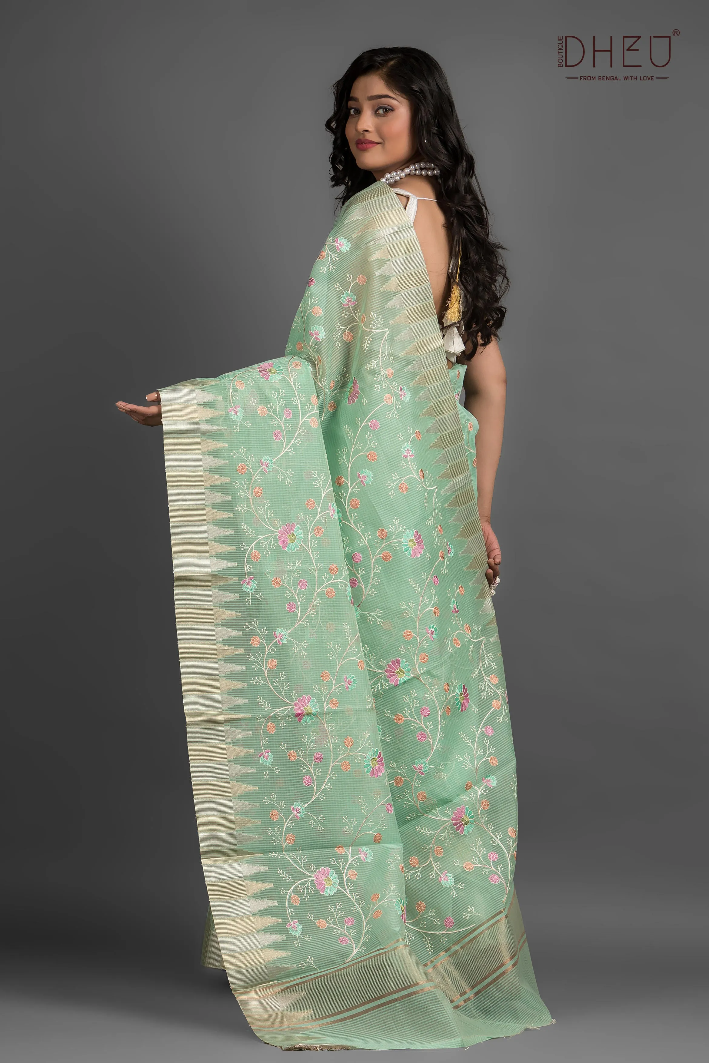 Exclusive Embroidery Kota Silk Saree