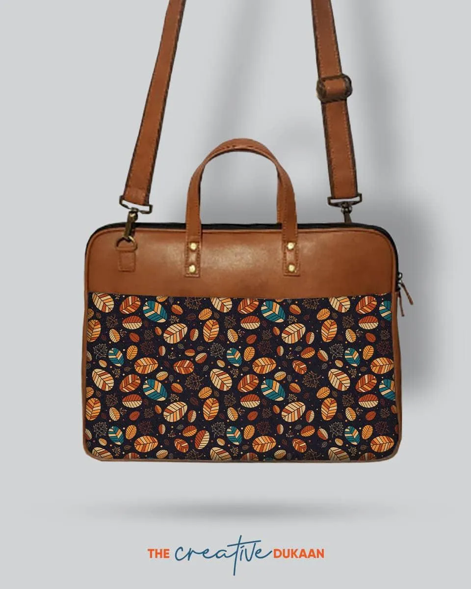 Fall Leaves - The Vegan Leather Laptop Bag