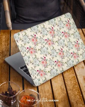 Floral Laptop Skin With Bouquet of Flower in Cream Colour