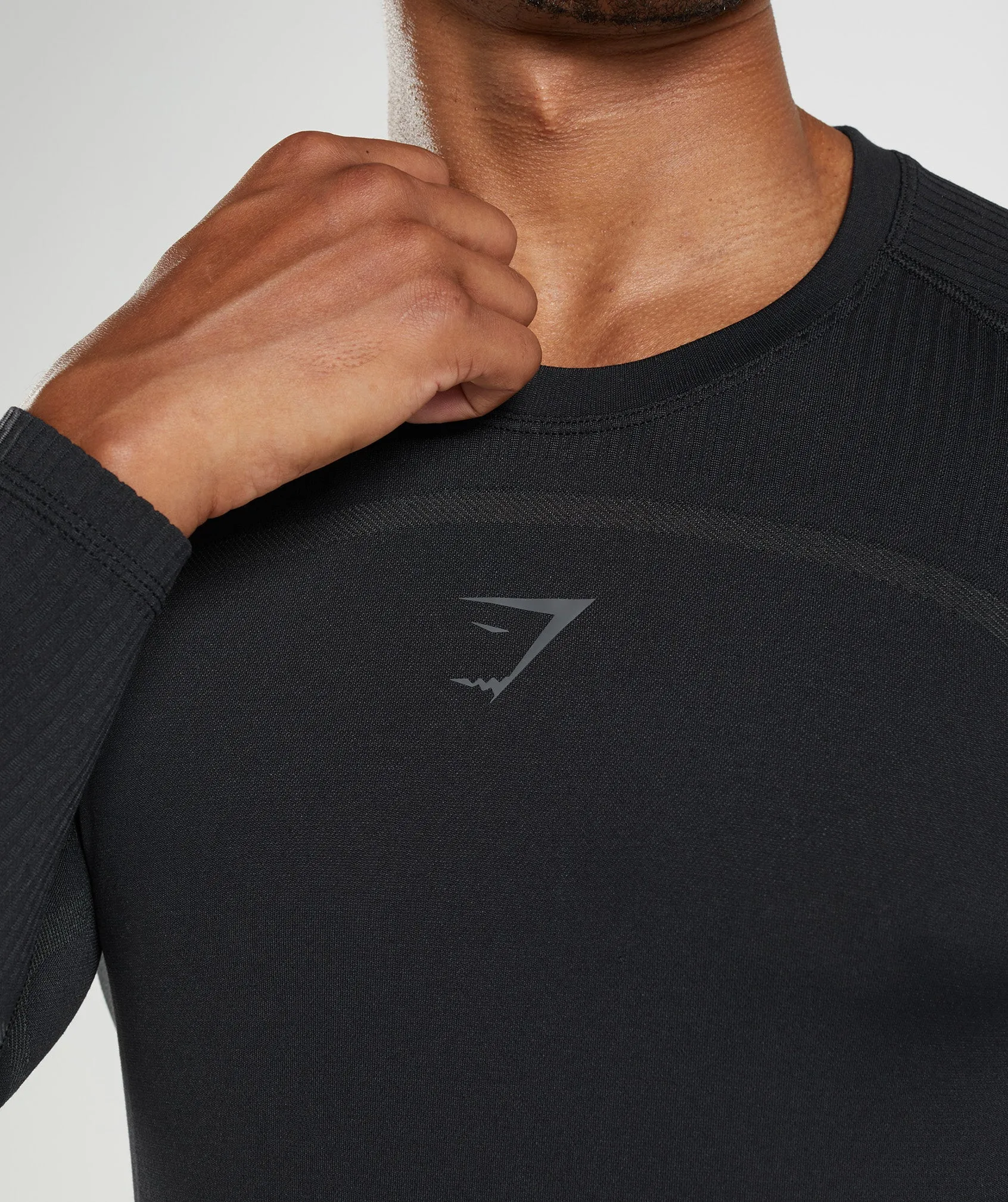 Gymshark 315 Long Sleeve T-Shirt - Black/Charcoal Grey