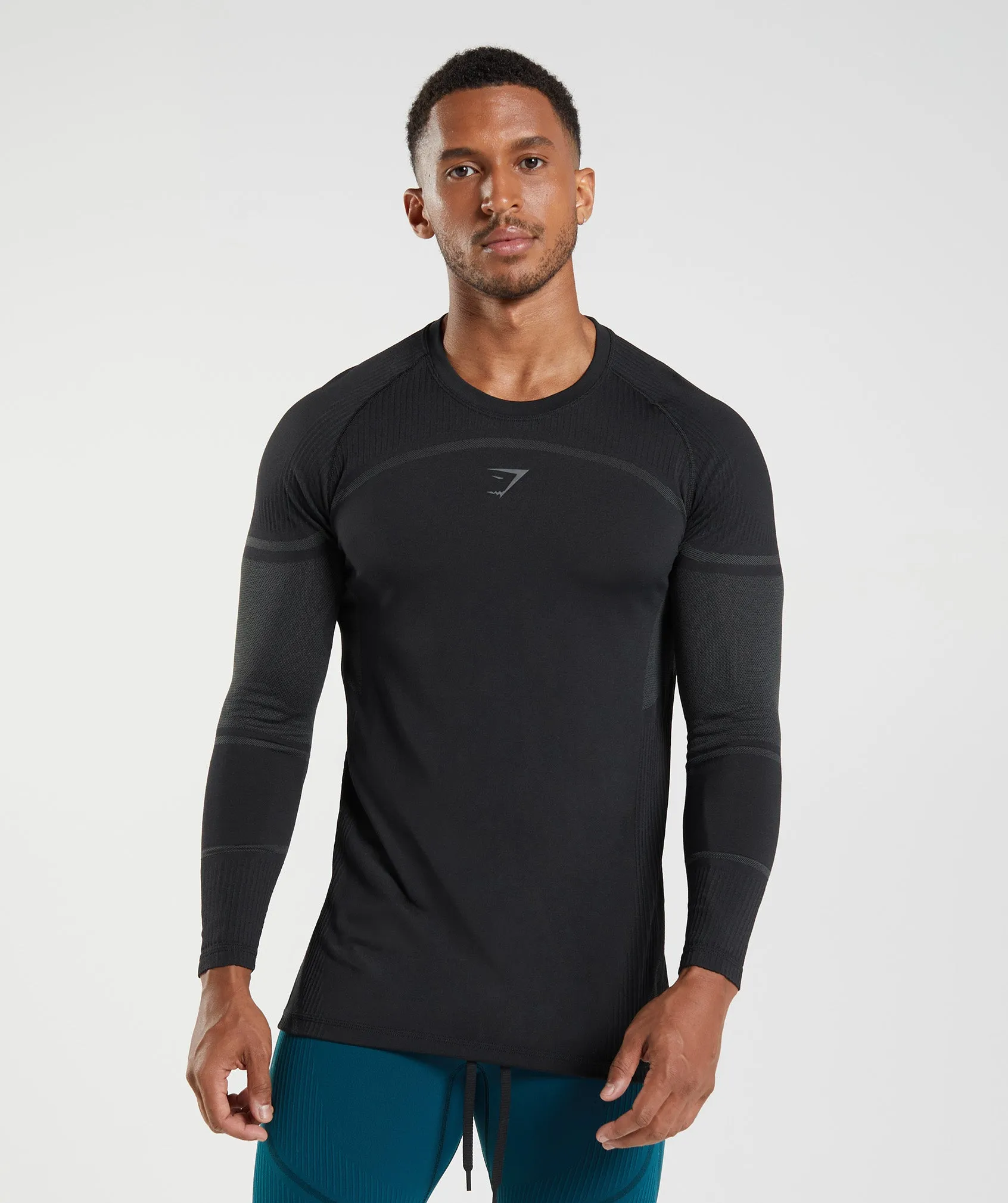 Gymshark 315 Long Sleeve T-Shirt - Black/Charcoal Grey