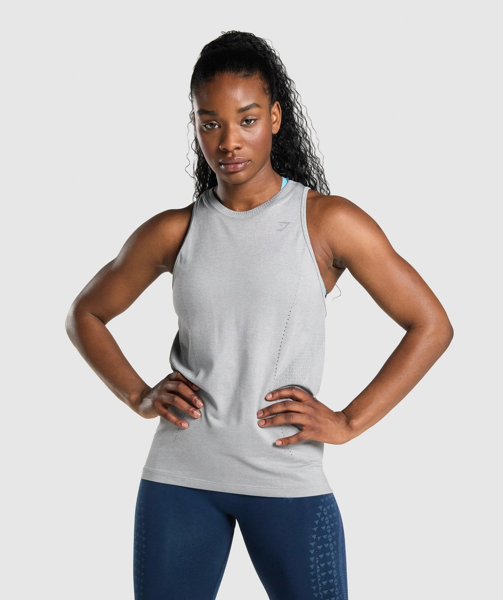 Gymshark Apex Seamless Tank - Light Grey Marl