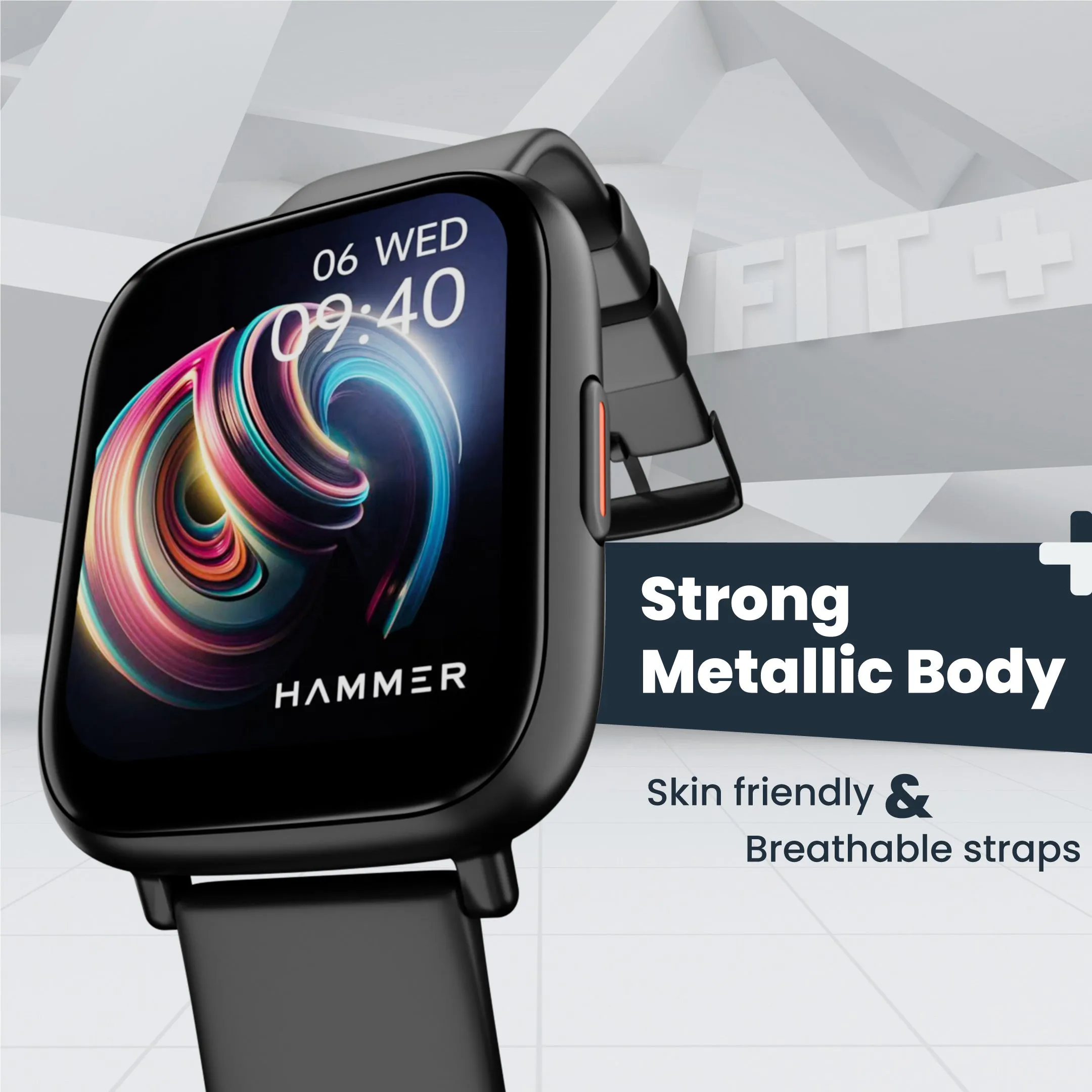 Hammer Fit  Bluetooth Calling Smart Watch With largest 1.85" inches Display