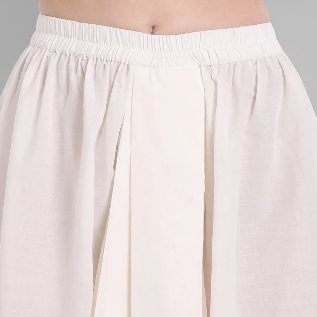 Ivory Cotton Pleated Dhoti Pants