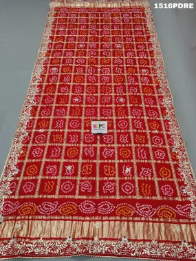 KcPc New Beautiful pure gaji silk bandhani Gotapatti Work Dupatta,RS