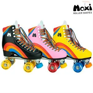 Moxi Rainbow Roller Skates - Black