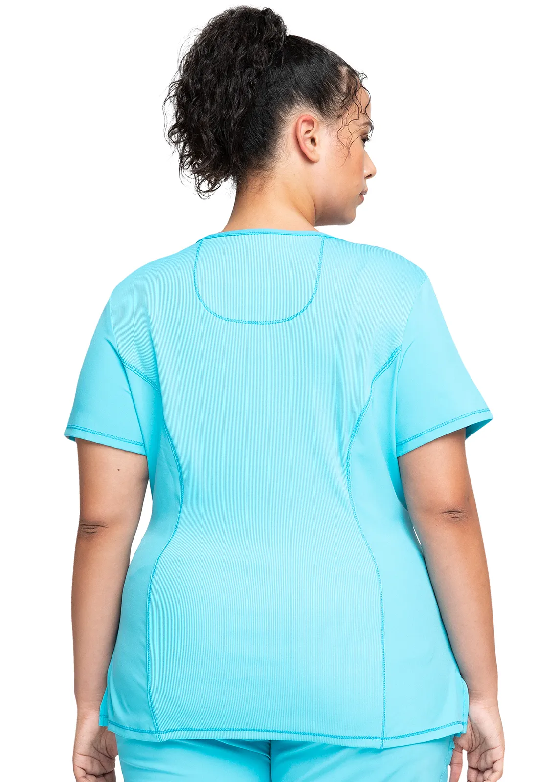 Scrub Top - Cherokee Infinity Women's Mock Wrap Top - Turquoise, 2625A