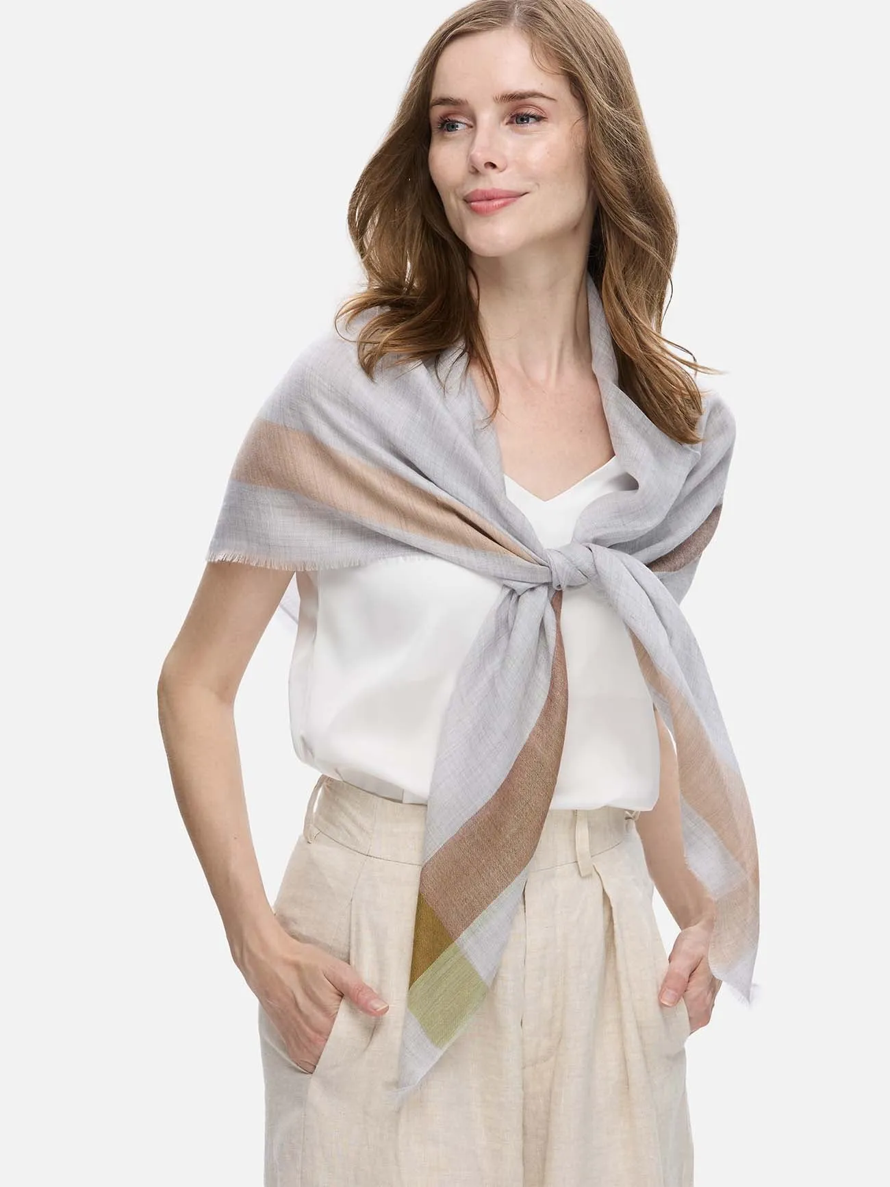 Square - Featherlight Ash Cashmere Scarf