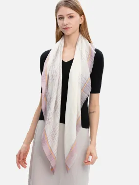 Square - Featherlight Purple Plaid Cashmere Scarf