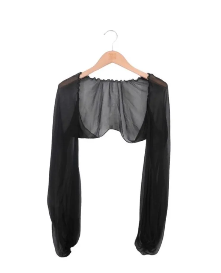 T.ba Bolero Long Sleeves Silk Top