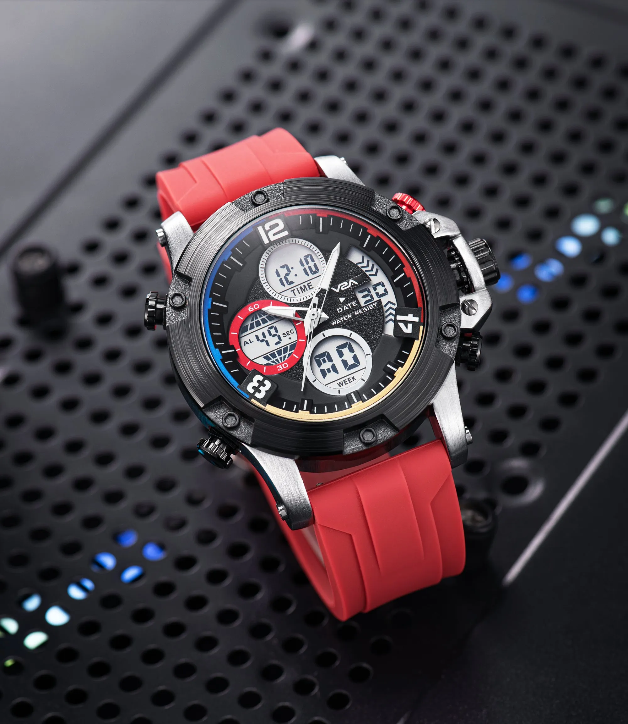 V2A Adventure Alloy Case Red Silicon Band Analog Digital Sports Watch for Men Latest Men’s Watch | Gifts for Men | Gift for Brother | Gift for Husband | Birthday Gifts