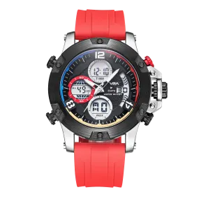 V2A Adventure Alloy Case Red Silicon Band Analog Digital Sports Watch for Men Latest Men’s Watch | Gifts for Men | Gift for Brother | Gift for Husband | Birthday Gifts